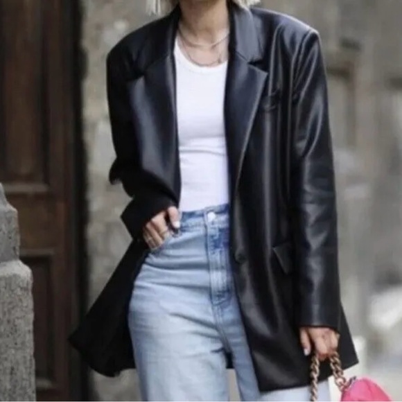 Rebecca Minkoff faux leather blazer jacket - Picture 2 of 10